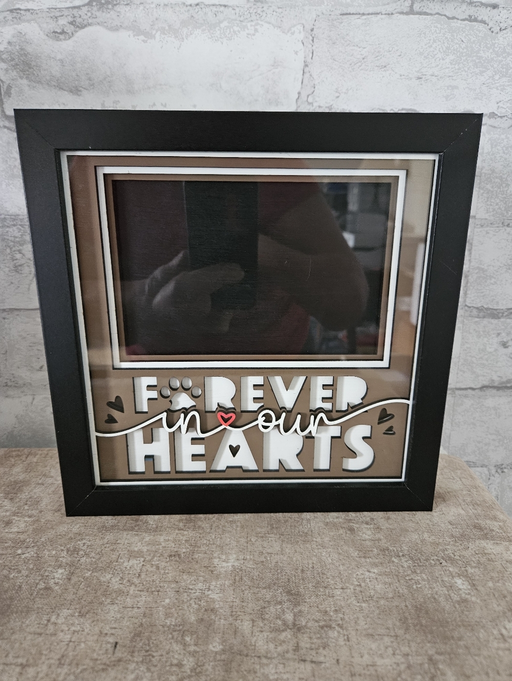 Forever In Our Hearts Pet Memorial Black Photo Frame Wall Accent
